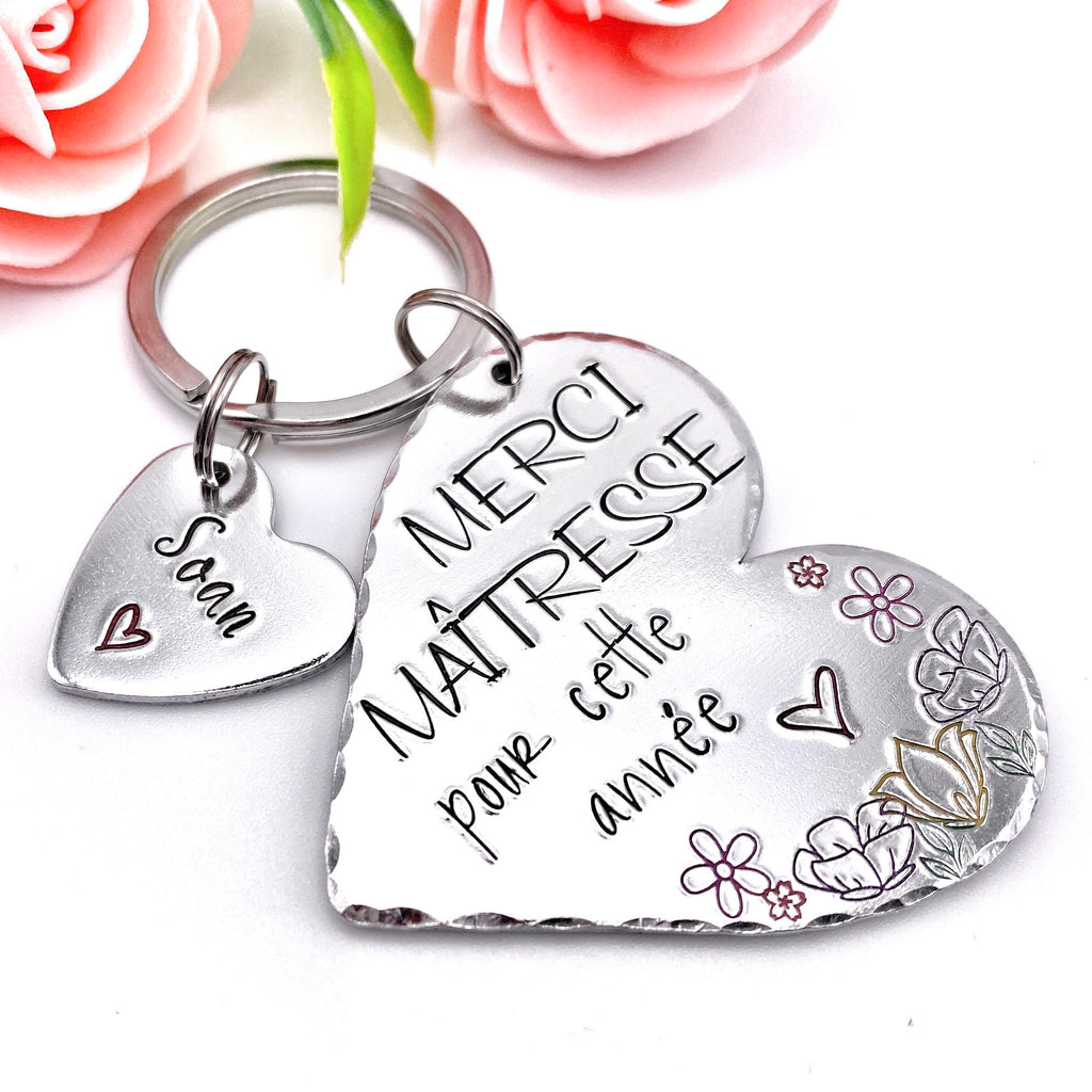 Porte Clé Gravé Personnalisé, Cadeau Maîtresse, Porte Clé Maîtresse, Super Maitresse, Merci Maîtresse, Idée Maitresse