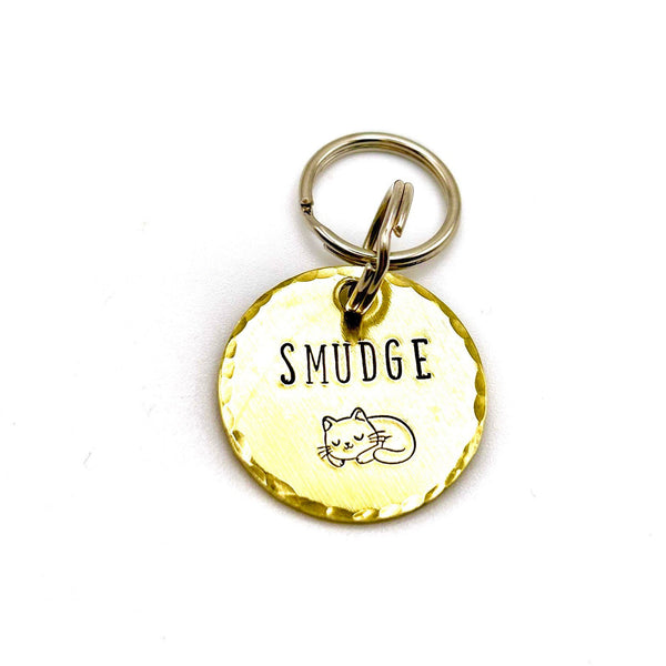 Médaillon d'identité Chat, Médaillon Personnalisé Chat, Médaille Chat Cuivre, Médaillon Gravure Identité Chat