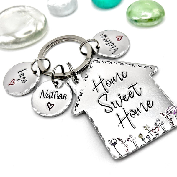 Porte Clé Gravé Home Sweet Home, Porté Clé Nouvelle Maison, Porte Clé Personnalisé, Idée Cadeau Déménagement 
