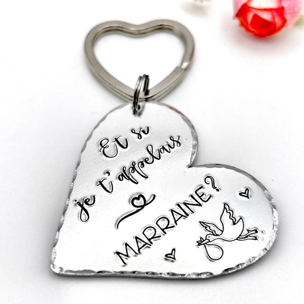 Demande Marraine, Porte-Clé Marraine, Et si je t'appelais Marraine?, Cadeau Baptême Marraine