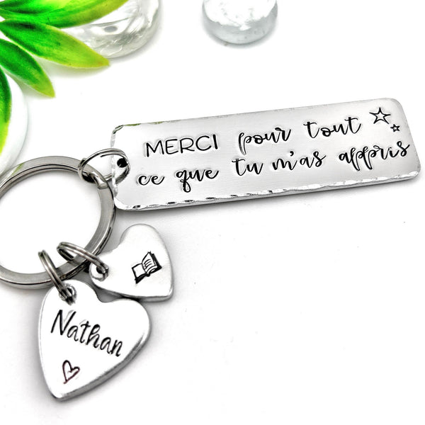 Cadeau Fin de l'Ecole, Porte Clé Maîtresse, Cadeau Maîtresse, Porte Clé Enfant Maîtresse, Merci Professeur