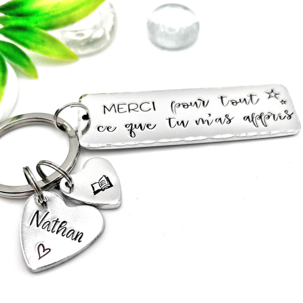 Cadeau Fin de l'Ecole, Porte Clé Maîtresse, Cadeau Maîtresse, Porte Clé Enfant Maîtresse, Merci Professeur