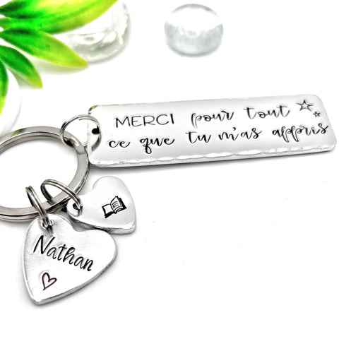 Cadeau Fin de l'Ecole, Porte Clé Maîtresse, Cadeau Maîtresse, Porte Clé Enfant Maîtresse, Merci Professeur