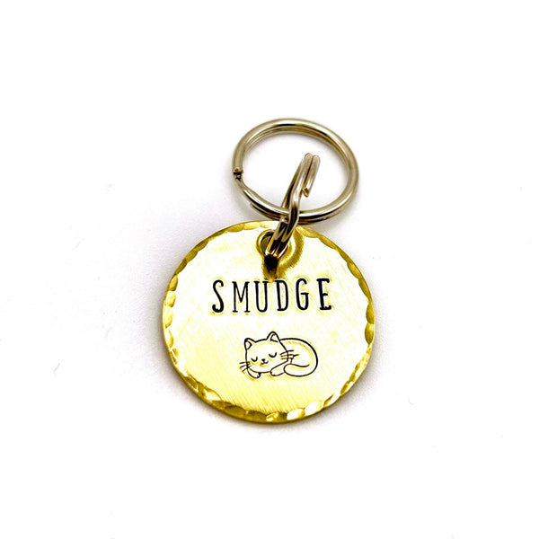 Médaillon d'identité Chat, Médaillon Personnalisé Chat, Médaille Chat Cuivre, Médaillon Gravure Identité Chat