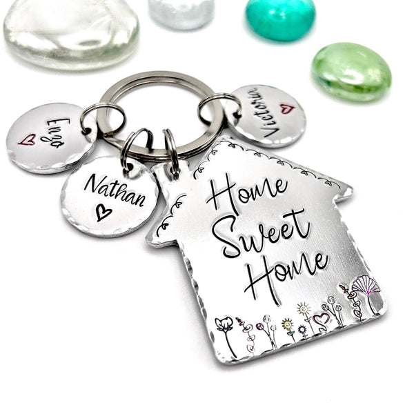 Porte Clé Gravé Home Sweet Home, Porté Clé Nouvelle Maison, Porte Clé Personnalisé, Idée Cadeau Déménagement 
