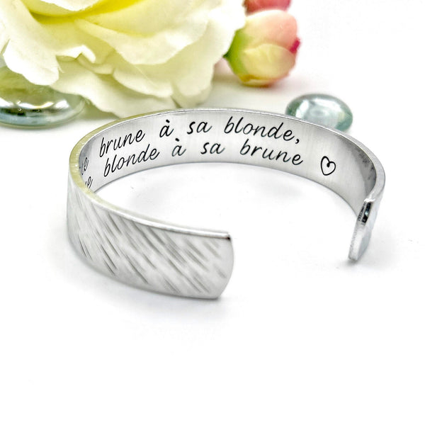 Idée Cadeau Amie, Bracelet Gravé Message Personnalisé, Cadeau Meilleure Amie, Blondinette Brunette