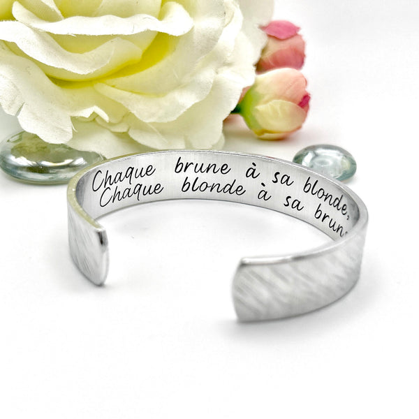 Idée Cadeau Amie, Bracelet Gravé Message Personnalisé, Cadeau Meilleure Amie, Blondinette Brunette