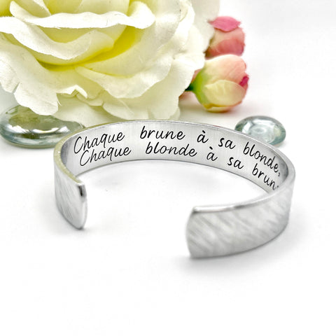 Idée Cadeau Amie, Bracelet Gravé Message Personnalisé, Cadeau Meilleure Amie, Blondinette Brunette