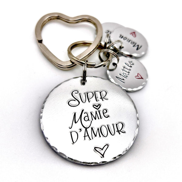 French Grandma Keychain, Gift for Mamie