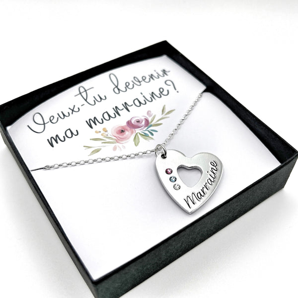 Bijoux Marraine, Cadeau Baptême Marraine, Annonce Marraine, Collier Marraine, Demande Marraine