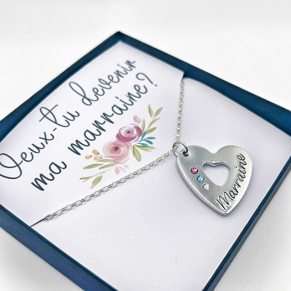 Bijoux Marraine, Cadeau Baptême Marraine, Annonce Marraine, Collier Marraine, Demande Marraine