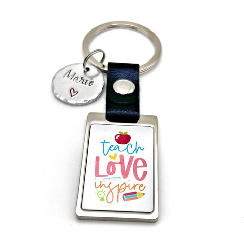 Gift Teacher, End of Term Gift, Keychain Teacher, Teach Love Inspire