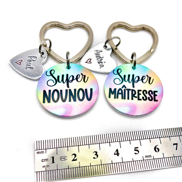 Porte Clé Personnalisé, Cadeau Maîtresse, Porte Clé Maîtresse, Super Maitresse, Merci Maîtresse, Idée Maîtresse