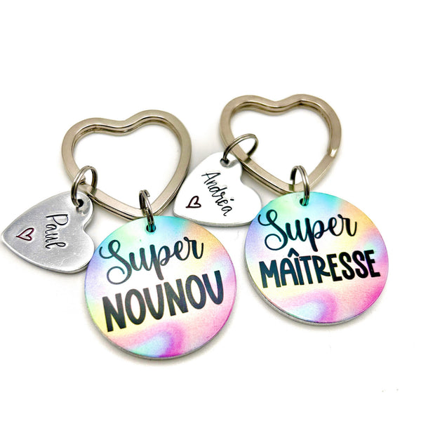 Porte Clé Personnalisé, Cadeau Maîtresse, Porte Clé Maîtresse, Super Maitresse, Merci Maîtresse, Idée Maîtresse
