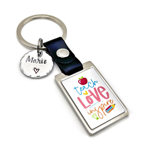 Gift Teacher, End of Term Gift, Keychain Teacher, Teach Love Inspire