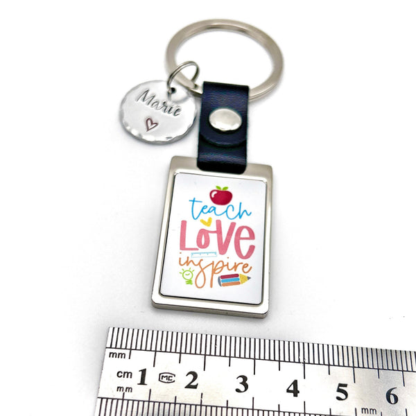 Gift Teacher, End of Term Gift, Keychain Teacher, Teach Love Inspire