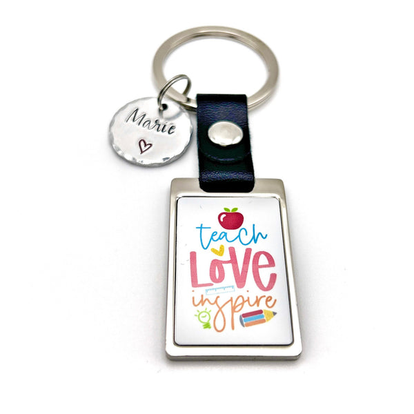 Gift Teacher, End of Term Gift, Keychain Teacher, Teach Love Inspire