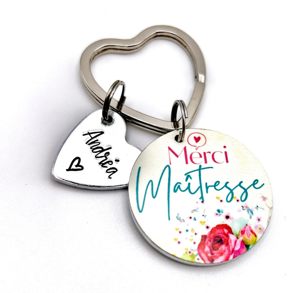 Merci Maîtresse, Porte Clé Maîtresse, Cadeau Maîtresse, Porte Clé Enfant Maîtresse, Merci Professeur