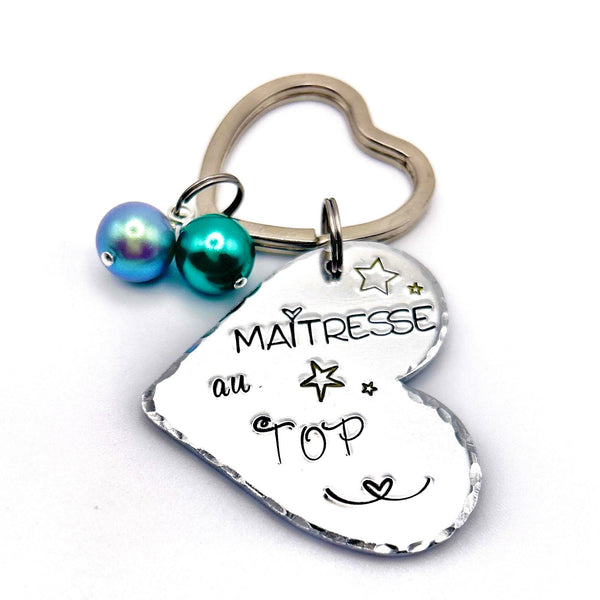 Porte Clé Gravé Personnalisé, Cadeau Maîtresse, Porte Clé Maîtresse, Merci Maîtresse