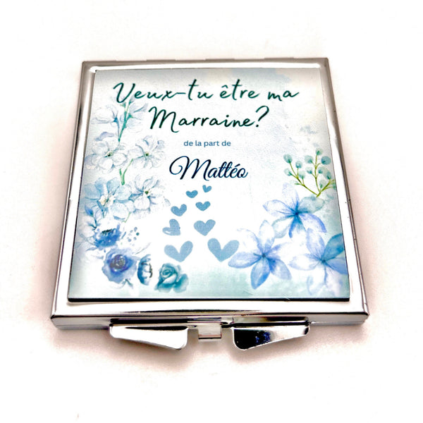 Miroir de Poche Marraine, Cadeau Marraine, Idée Marraine, Veux-tu être ma marraine?