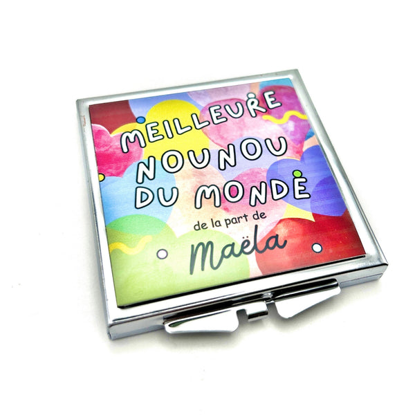 Miroir de Poche Nounou, Cadeau Nounou, Idée Nounou, Merci Nounou