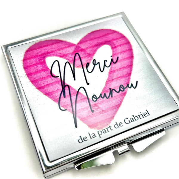 Miroir de Poche Nounou, Cadeau Nounou, Idée Nounou, Merci Nounou