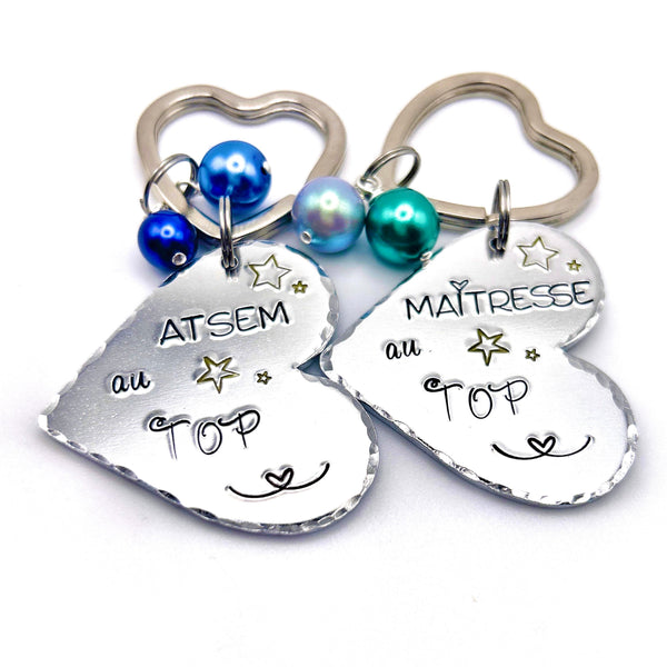 Porte Clé Gravé Personnalisé, Cadeau Maîtresse, Porte Clé Maîtresse, Merci Maîtresse