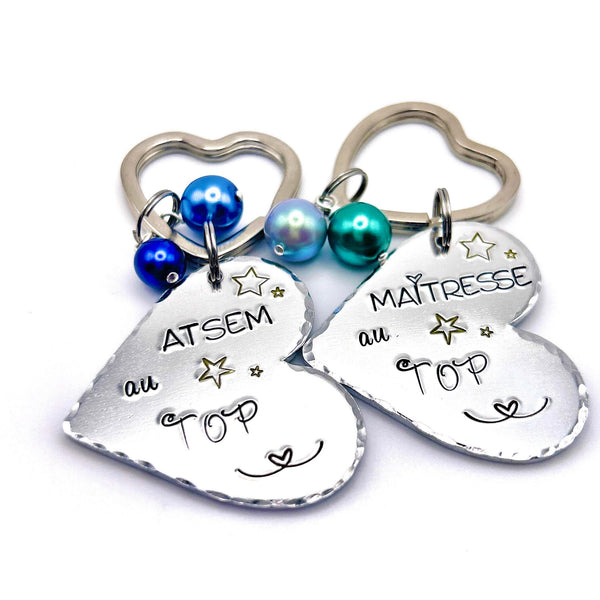 Porte Clé Gravé Personnalisé, Cadeau Maîtresse, Porte Clé Maîtresse, Merci Maîtresse