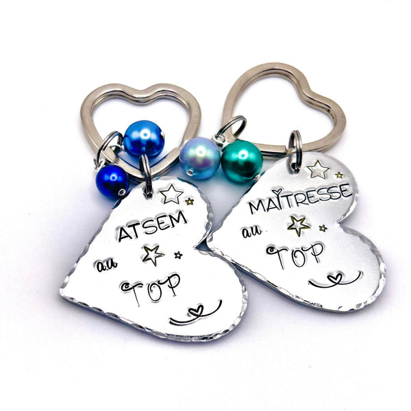 Porte Clé Gravé Personnalisé, Cadeau Maîtresse, Porte Clé Maîtresse, Merci Maîtresse