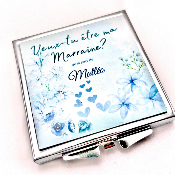 Miroir de Poche Marraine, Cadeau Marraine, Idée Marraine, Veux-tu être ma marraine?