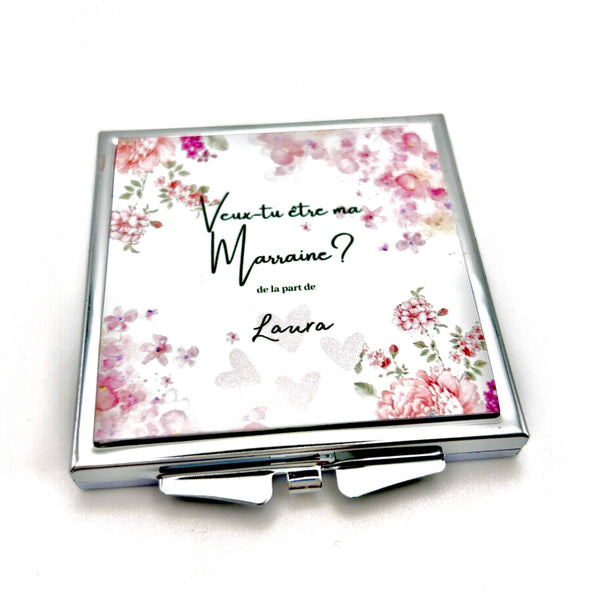 Miroir de Poche Marraine, Cadeau Marraine, Idée Marraine, Veux-tu être ma marraine?
