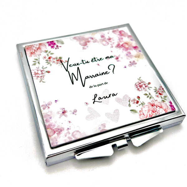 Miroir de Poche Marraine, Cadeau Marraine, Idée Marraine, Veux-tu être ma marraine?