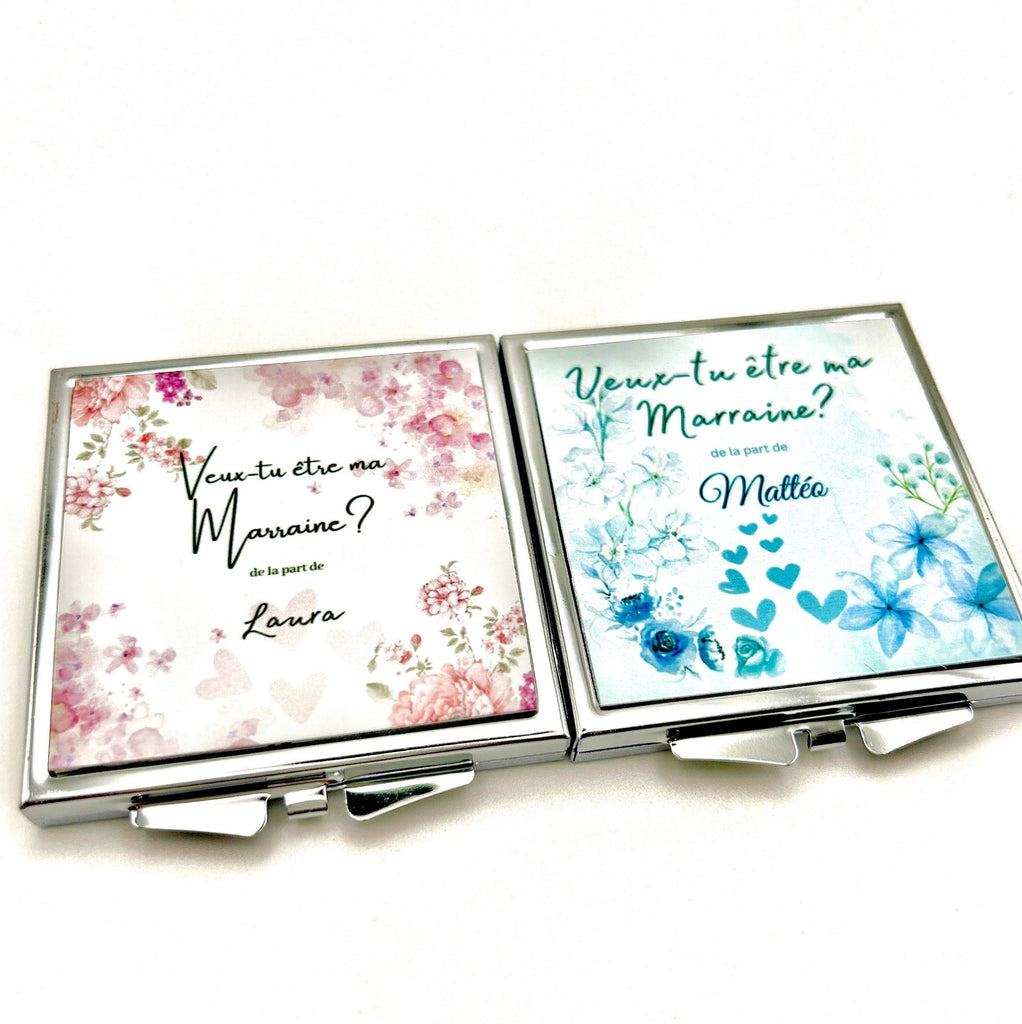 Miroir de Poche Marraine, Cadeau Marraine, Idée Marraine, Veux-tu être ma marraine?