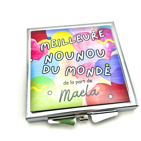Miroir de Poche Nounou, Cadeau Nounou, Idée Nounou, Merci Nounou