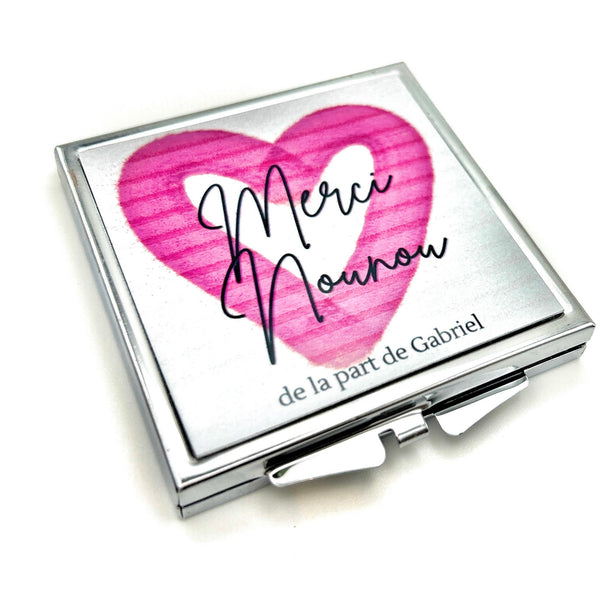 Miroir de Poche Nounou, Cadeau Nounou, Idée Nounou, Merci Nounou