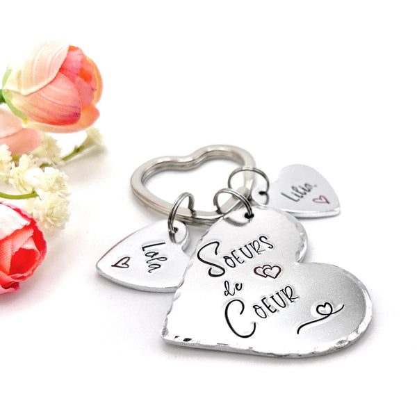 Soeur de Coeur, Porte Clé Meilleure Amie, Porte Clef Amie, Cadeau Meilleure Amie, Cadeau de Noël Amie
