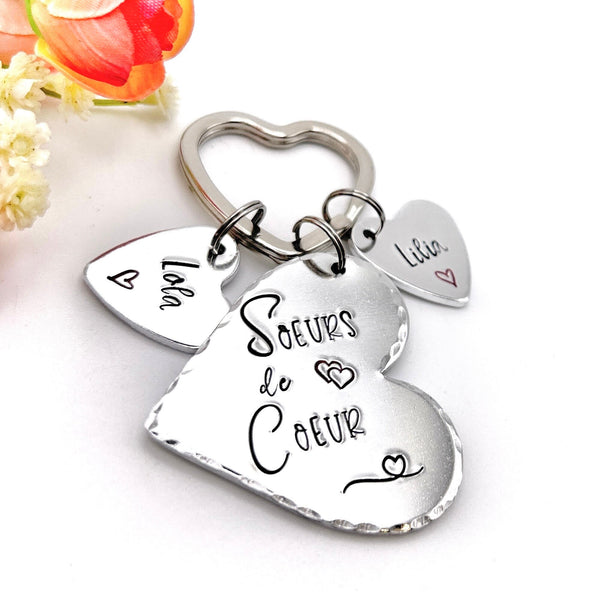 Soeur de Coeur, Porte Clé Meilleure Amie, Porte Clef Amie, Cadeau Meilleure Amie, Cadeau de Noël Amie