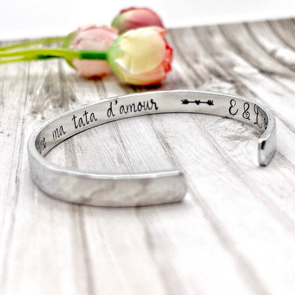 Cadeau Tata Tatie, Bracelet Jonc Tata, Idée Tata , Tata d'amour