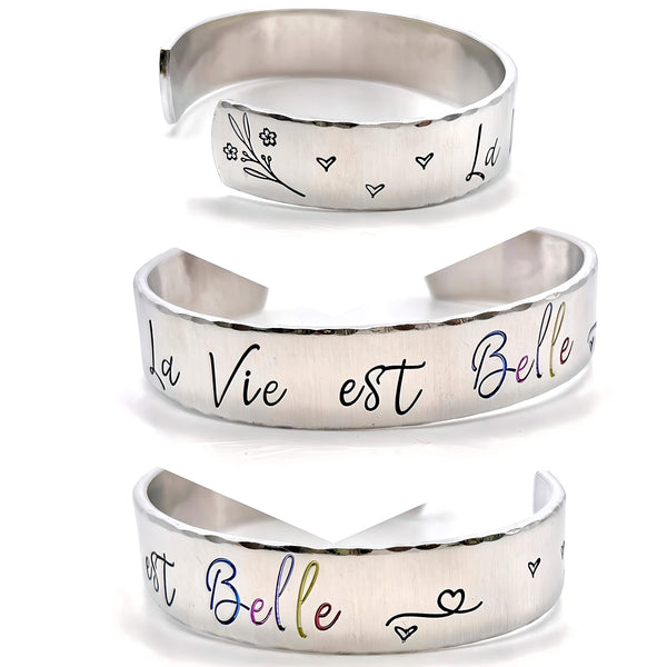 La Vie est Belle, Bracelet Jonc Gravé, Manchette La Vie est Belle, Bijoux La Vie est Belle