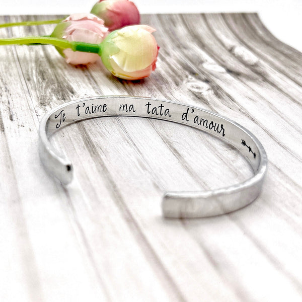Cadeau Tata Tatie, Bracelet Jonc Tata, Idée Tata , Tata d'amour
