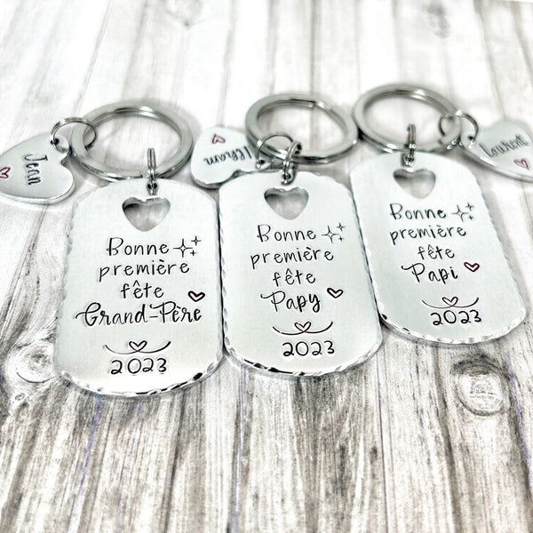 Cadeau Première Fête des Grands-Pères, Porte Clé Personnalisé Papy, Idée Fête des Papys