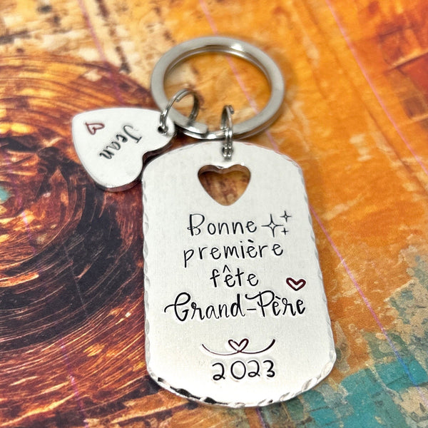 Cadeau Première Fête des Grands-Pères, Porte Clé Personnalisé Papy, Idée Fête des Papys