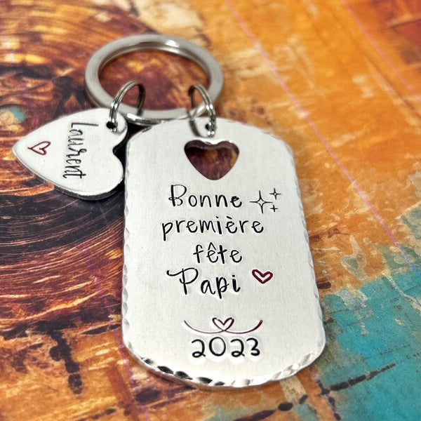 Cadeau Première Fête des Grands-Pères, Porte Clé Personnalisé Papy, Idée Fête des Papys