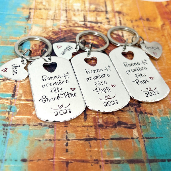 Cadeau Première Fête des Grands-Pères, Porte Clé Personnalisé Papy, Idée Fête des Papys