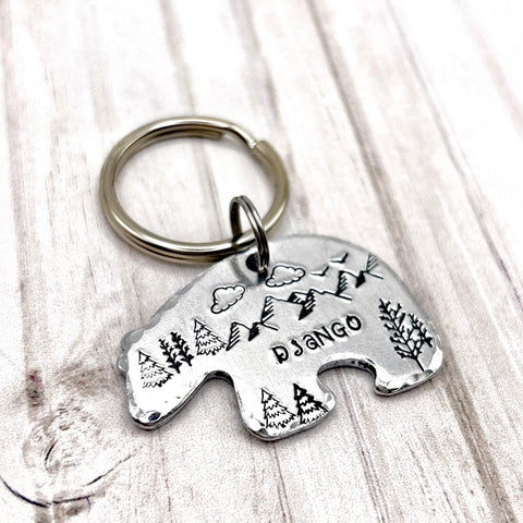 Médaillon d'identité Chien, Médaillon Personnalisé, Médaille en Forme d'Ours