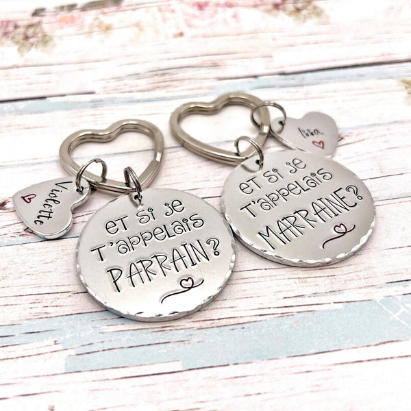 2 Porte Clés Demande Marraine Parrain, Porte Clés Marraine Parrain, Porte Clefs Parrain Marraine