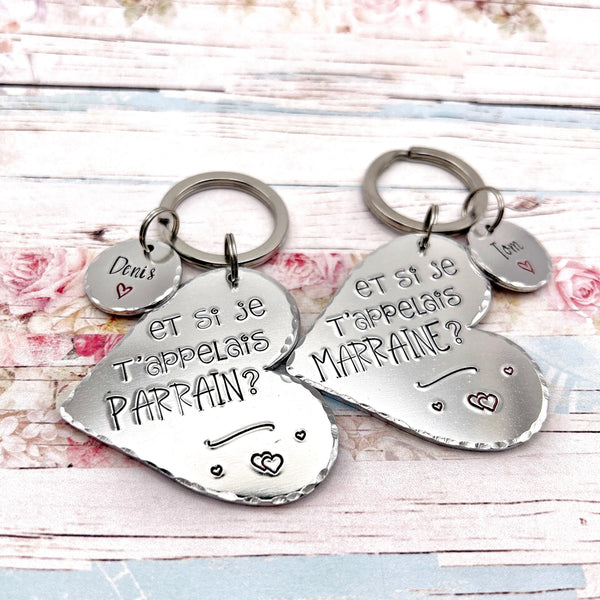 2 Porte Clés Demande Marraine Parrain, Porte Clés Marraine Parrain, Porte Clefs Parrain Marraine