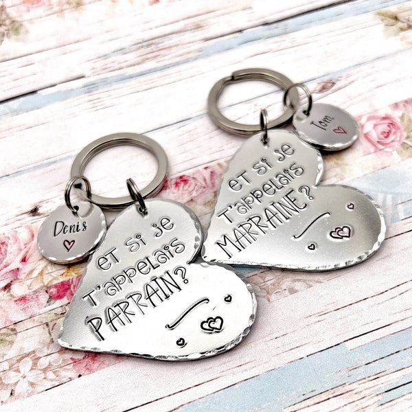 2 Porte Clés Demande Marraine Parrain, Porte Clés Marraine Parrain, Porte Clefs Parrain Marraine