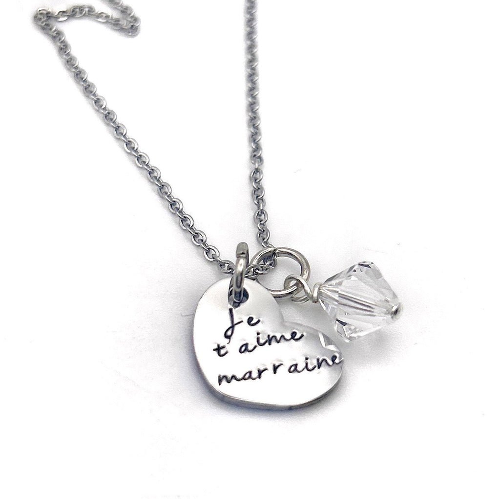 Pendentif Collier Marraine, Cadeau Baptême Marraine, Bijou Marraine, Demande Marraine