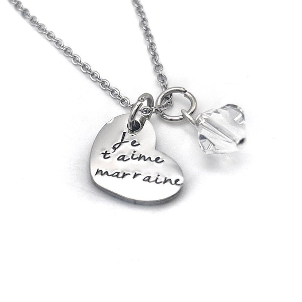 Pendentif Collier Marraine, Cadeau Baptême Marraine, Bijou Marraine, Demande Marraine